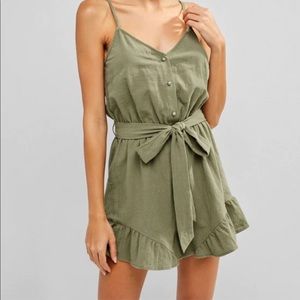 Olive Green Ladies Romper